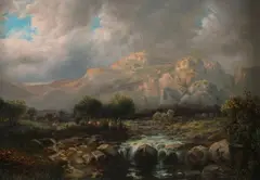G. D. Morris, Mountain Stream, Oil on board