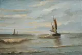 Dutch School, Sailboats Under Overcast Sky