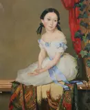 Russian School, Young Girl in White Dress