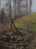 Eugène Moriaud, Saint-Didier-Des-Bois, Oil on board