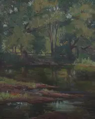 Alfred Hermann Schroff, Wooded Landscape, Oil on canvas