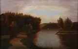 Autumn Riverscape by American School, Oil on board, sold Apr 2010