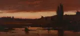 American School, Twilight Landscape, TWILIGHT LANDSCAPE, oil on panel