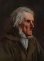 Arthur Hoeber, Elderly Gentleman in Profile, Oil on panel