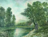 Louis de Villers, Barbizon Landscape, Oil on canvas