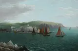 J. B. Allan, Sailboats Off Coast, Oil on canvas