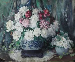 Everett Lloyd Bryant, Still Life with Floral Arrangement, Oil on canvas