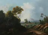 Traveling Amongst the Foothills by American School, TRAVELING AMONGST THE FOOTHILLS, oil on canvas, sold Apr 2010