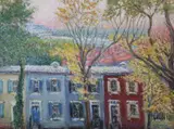 Caroline van Hook Bean, Row Houses, Oil on canvas