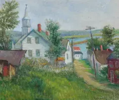 Rural Town by Caroline van Hook Bean, Oil on canvas, offered Apr 2010