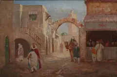 Frederick Carl Smith, Arab Street Scene, ARAB STREET SCENE, oil on board