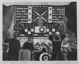Angelo Pinto, Shooting Gallery, Wood engraving