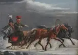 Alexander Orlowsky, Winter Sleigh Ride, WINTER SLEIGH RIDE, oil on metal