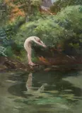 Henri Van Melle, Nude Male Diver, Oil on canvas