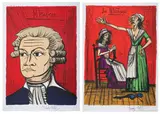 Bernard Buffet, LA REVOLUTION FRANÇAISE 1789, comprising title page, 9 color lithographs (minus "Le Republique") with 3 pages of accompanying text and list of plates, on Arches paper, in plain linen portfolio (14 sheets total), Each lithograph signed and numbered 104/150 in pencil lower margin