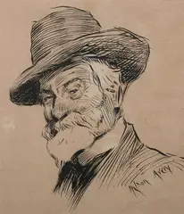 Milton Avery, Portrait of a Gentleman, Pen and ink