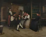Emil H. Meyer, Tavern Interior, Oil on canvas