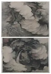 Celestial Dragon by Chen Rong, Two ink on silk - Each: 10 3/4 in. x 14 1/4 in, sold Jun 2010