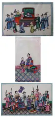 Untitled by Anonymous, COURT SCENES/WARRIORS/CRIME AND PUNISHMENTS, 36 sheets of ink and color on rice paper in three albums - Each sheet: app., sold Jun 2010