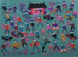 Qian Yinzhen, Festival, FISHING , six ink and color on paper(7)