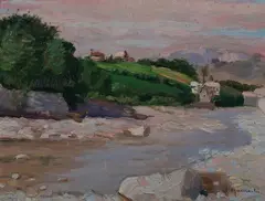 Giuseppe Quaranta, Roman Campagna, Oil on board