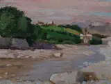 Giuseppe Quaranta, Roman Campagna, Oil on board