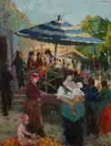 Gianni Scolari, Campo Mercato, Oil on board