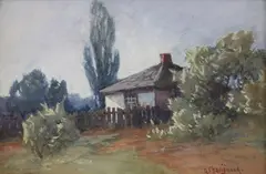 Cottage Near Meadowvale by Georges Chavignaud, Watercolor, offered Jun 2010