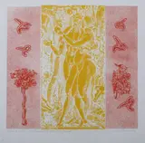 Jack Perlmutter, Adam and Eve, Color lithograph with embossing