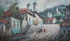 Pablo Matania, Vila Rica Do Ouro Preto, Oil on canvas