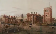 L. Stewart, Along the Thames, Watercolor