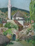 Susan Brown Chase, Mosque in Sarajevo, Gouache
