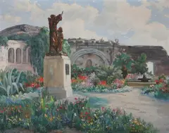 William Galen Doss, Capistrano Mission, Oil on canvas