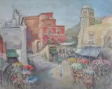 Caroline van Hook Bean, Piazza, Oil on canvas