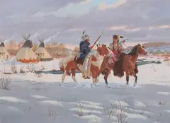 Ron Stewart, Headin' to the Hunt, Gouache