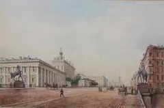Alexander Begrov, View of St, Watercolor