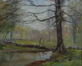 Wells Moses Sawyer, Spring Landscape, Oil on canvas