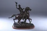 Ferdinando de Luca, Bird Alighting on Hand of Hunter, Bronze - Height: 29 in