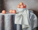 Sergei Belik, Still Life with Oranges and White Tablecloth, Oil on canvas
