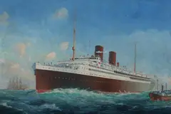 Fred J. Hoertz, Passing the Lightship 'Diamond', Oil on canvas