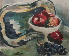 Edward Henry Potthast, Still Life with Apples and Grapes, Watercolor