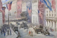 Caroline van Hook Bean, Flag Day, Oil on canvas