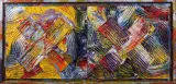 Sam Gilliam, Knowing Red to Yellow, Acrylic and polypropylene