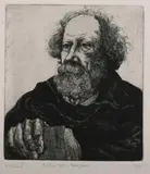 James Carroll Beckwith, Alfred Lord Tennyson, Etching
