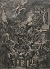 Cornelus de Cort, The Martyrdom of Saint Lawrence, Engraving (after Titian)