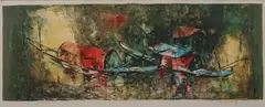 Dang Lebadang, Fishing Fleet, Color lithograph