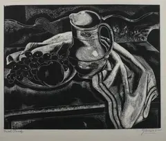 Emil Ganso, Still Life with Pitcher, Wood engraving