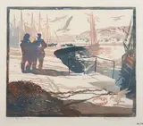 Ernest Watson, The Home Port, Color woodcut