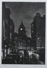 Cleveland Place by Frederick Mershimer, Mezzotint, sold Jul 2010