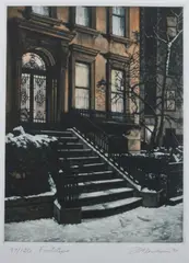 Footsteps by Frederick Mershimer, Color mezzotint, sold Jul 2010